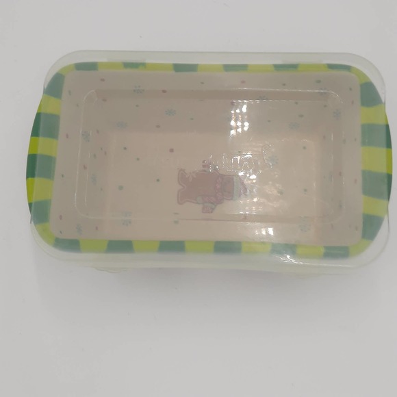 Temptations Holiday Snowman Penquin Ovenware Whimsy 12 oz mini loaf pan with lid - Picture 2 of 6